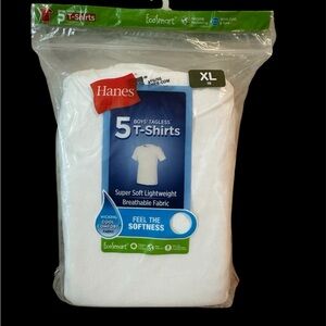 Hanes Boys' Tagless T-Shirts 5-Pack - White XL (18-20)